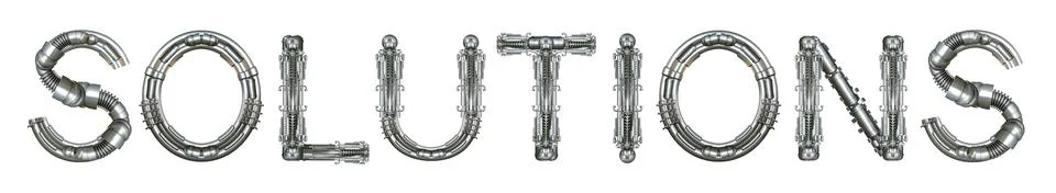 Solutions, word concept technically Stock Illustration