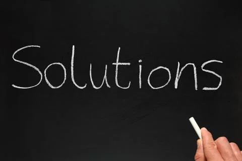 Solutions, written on a blackboard. Photos