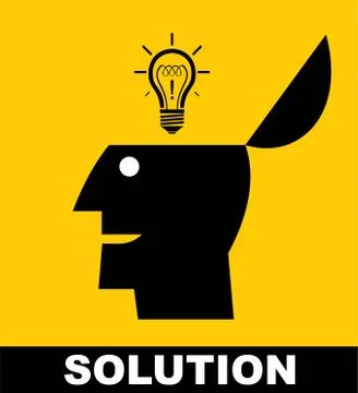 Solution.show up your solution. OPEN YOUR HEAD Stock Illustration