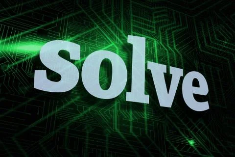 Solve against green and black circuit board Ilustração Stock