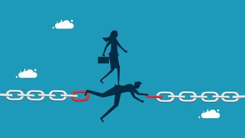 Solve business connection problems. Selfless businessman connecting chains .. イラスト素材