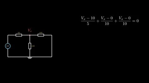 Solve a circuit problem using the Node Voltage Method Stock Footage 333892807
