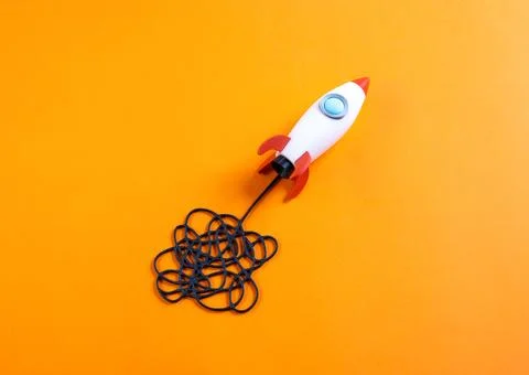 Solve a complex problem with the help of technology. Business breaks out of.. Stock Photos