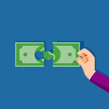 Solve financial problems. Planning and Solving Money Puzzles. financial conce Stock Illustration