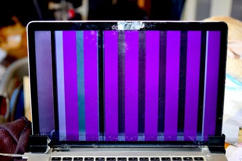 Solve laptop screen device problem Stock Photos