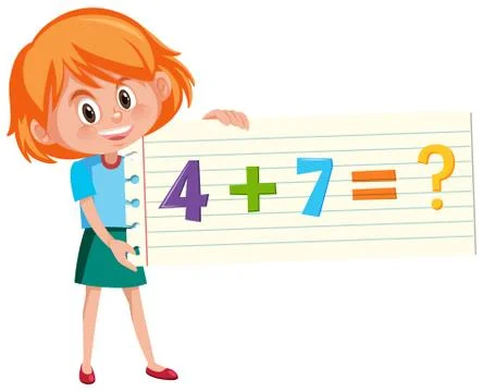 Solve math addition question 스톡 일러스트