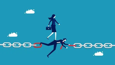 Solve the problem of business weaknesses. Selfless businessman connecting c.. Stockillustratie