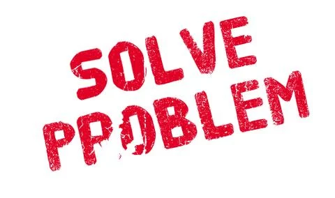Solve Problem rubber stamp Ilustración de archivo