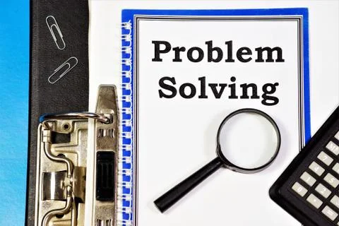 Solve problems. Text inscription on the form in Notepad. Foto stock