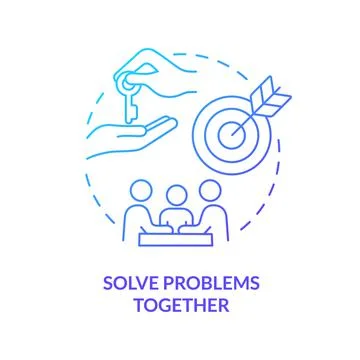 Solve problems together blue gradient concept icon Illustrazione stock