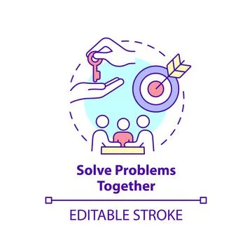 Solve problems together concept icon Stock Illustration