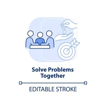 Solve problems together light blue concept icon イラスト素材