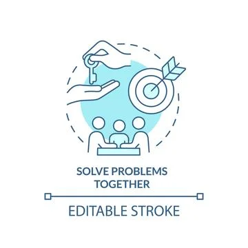 Solve problems together turquoise concept icon Illustrazione stock