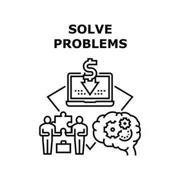 Solve Problems Vector Concept Black Illustration Stock Illustration