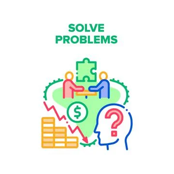 Solve Problems Vector Concept Color Illustration イラスト素材