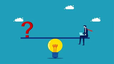 Solve problems at work. Businessmen use ideas to solve problems. vector 스톡 일러스트