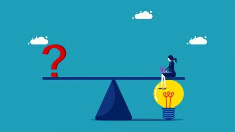 Solve problems at work. Businesswomen use ideas to solve problems. vector 스톡 일러스트