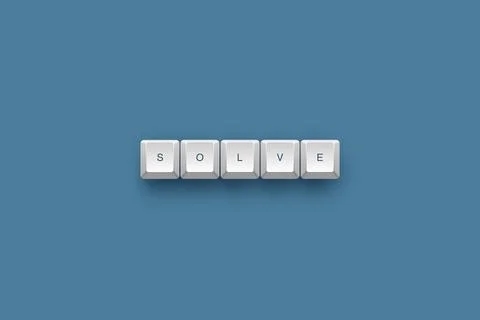 Solve text on a 3d keyboard button with shadow concept series 스톡 일러스트