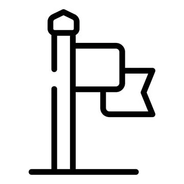 Solved flag problem icon, outline style Illustrazione stock