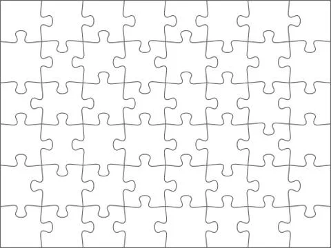 Solved jigsaw, puzzle background. White complete puzzle elements template. Team 스톡 일러스트