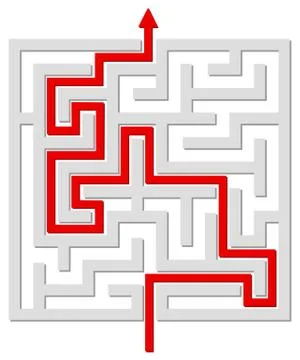 Solved labyrinth Stock Illustration