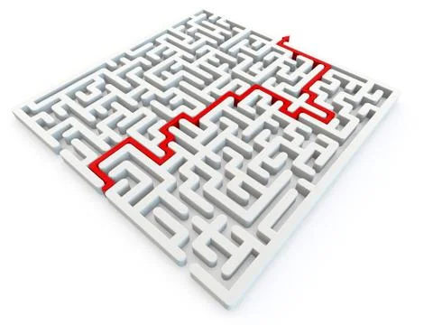 Solved maze puzzle Stock-Illustration