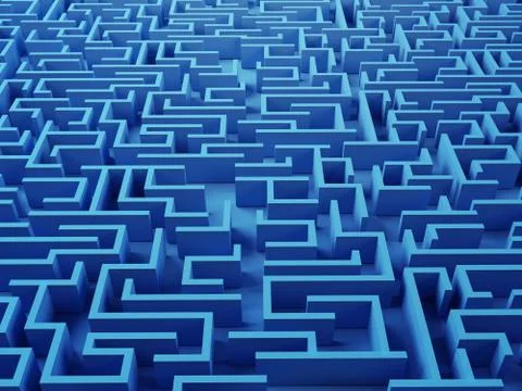 Solved maze puzzle. Stock Illustration