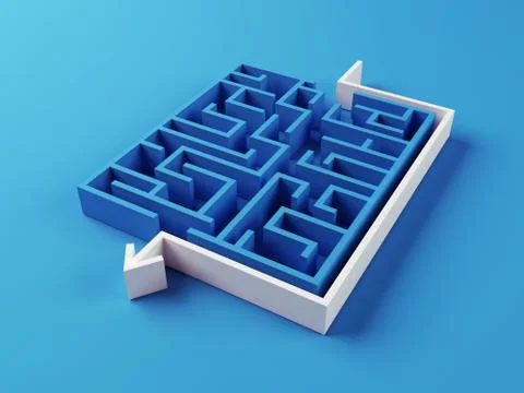 Solved maze puzzle. Stock Illustration