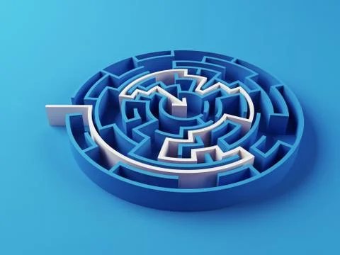 Solved maze puzzle. Stock Illustration