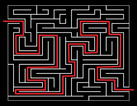 Solved maze vector symbol icon design. Stock Illustration