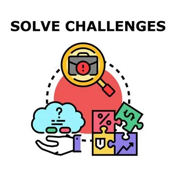 Solved problem finding solutions for business challenges Stock Illustration