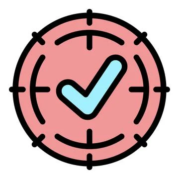 Solved problem icon color outline vector 스톡 일러스트