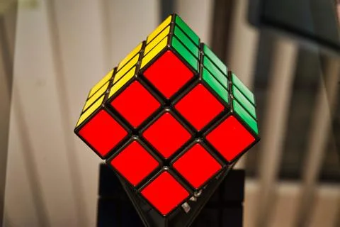 Solved Rubik's Cube Stock Photos