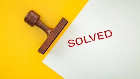 Solved stamp Stock Photos