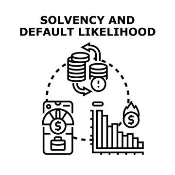 Solvency and default likelihood financial concept illustration 스톡 일러스트