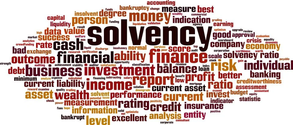 Solvency word cloud Stock Illustration
