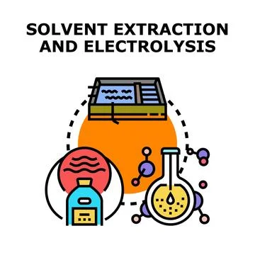 Solvent extraction and electrolysis vector concept Stock Illustration