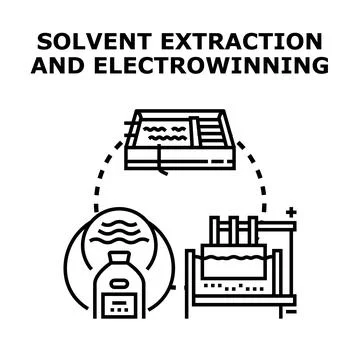 Solvent extraction and electrowinning process conceptual illustration イラスト素材