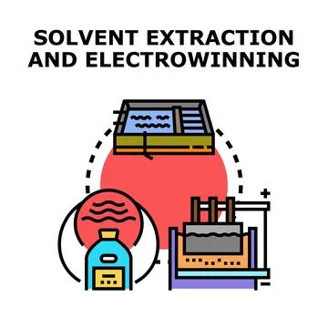Solvent extraction and electrowinning process conceptual illustration イラスト素材