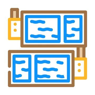 Solvent extraction tanks copper color icon vector illustration Stock Illustration