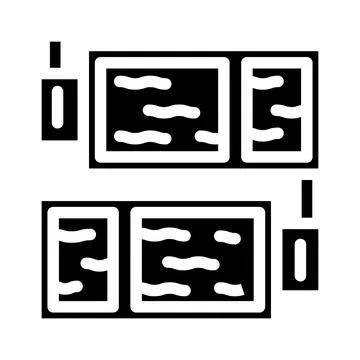 Solvent extraction tanks copper glyph icon vector illustration Stock Illustration