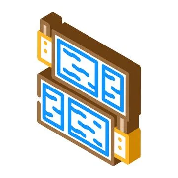 Solvent extraction tanks copper isometric icon vector illustration Stock Illustration