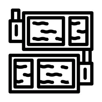 Solvent extraction tanks copper line icon vector illustration Stock Illustration