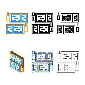 Solvent extraction variations tanks copper color icon vector Stock Illustration