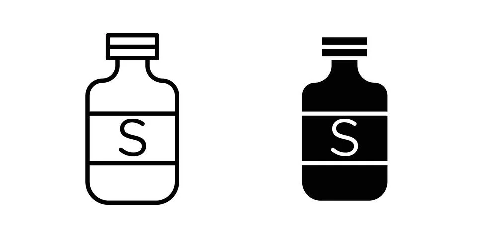 Solvent icon set modern line and solid style collection. Stock Illustration