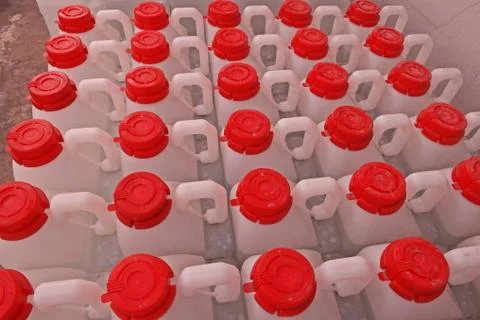 Solvent plastic container Stock Photos