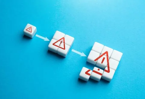 Solving accumulated problems. An increased threat that cannot be ignored. Com Foto stock