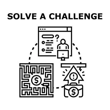Solving business challenges and achieving financial goals concept Illustrazione stock