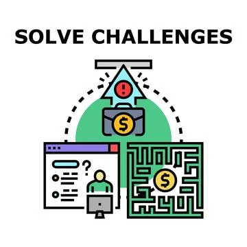 Solving business challenges and finding solutions concept Stock Illustration