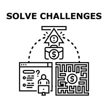Solving business challenges and finding solutions concept 스톡 일러스트